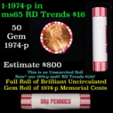 Shotgun Lincoln 1c roll, 1974-p 50 pcs Brandt 50c Wrapper.