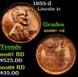 1955-d Lincoln Cent 1c Grades GEM++ RD