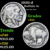 1920-d Buffalo Nickel 5c Grades vf+