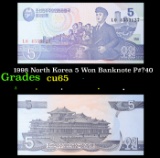 1998 North Korea 5 Won Banknote P#?40 Grades Gem CU