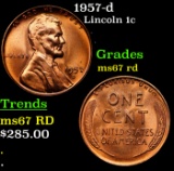 1957-d Lincoln Cent 1c Grades GEM++ Unc RD