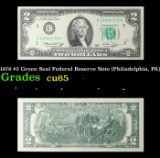 1976 $2 Green Seal Federal Reserve Note (Philadelphia, PA) Grades Gem CU