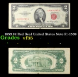 1953 $2 Red Seal United States Note Fr-1509 Grades vf++