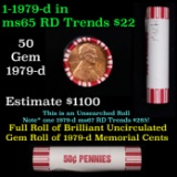 Shotgun Lincoln 1c roll, 1979-d 50 pcs Brandt 50c Wrapper.