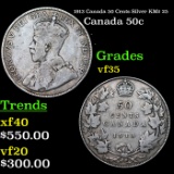1913 Canada 50 Cents Silver KM# 25 Grades vf++