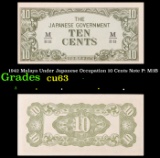 1942 Malaya Under Japanese Occupation 10 Cents Note P: M3B Grades Select CU