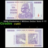 2008 Zimbabwe 1 MIllion Dollar Note P: 77 Grades Select CU