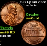 1960-p sm date Lincoln Cent 1c Grades Gem+ Unc RD