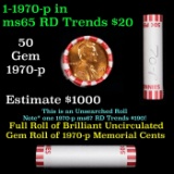Shotgun Lincoln 1c roll, 1970-p 50 pcs Brandt 50c Wrapper.