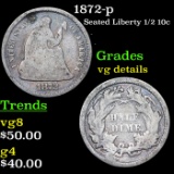 1872-p Seated Liberty Half Dime 1/2 10c Grades vg details