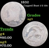 1832 Capped Bust Half Dime 1/2 10c Grades ag