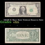 1963B $1 'Barr Note' Federal Reserve Note Grades vf+
