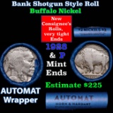 Buffalo Nickel Shotgun Roll in Old Bank Style 'Abbott Coin Counter AutoMat' Wrapper 1930 & p Mint En