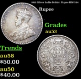 1913 Silver India-British Rupee KM-524 Grades Select AU