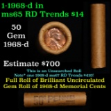 Shotgun Lincoln 1c roll, 1968-d 50 pcs Brandt  Wrapper.
