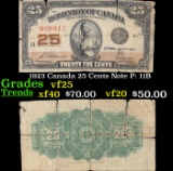 1923 Canada 25 Cents Note P: 11B Grades vf+
