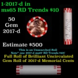 Shotgun Lincoln 1c roll, 2017-d 50 pcs Bank Wrapper.