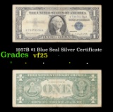 1957B $1 Blue Seal Silver Certificate Grades vf+