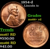 1954-d Lincoln Cent 1c Grades GEM++ RD