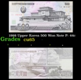 1998 Upper Korea 500 Won Note P: 44c Grades Gem CU