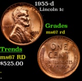 1955-d Lincoln Cent 1c Grades GEM++ Unc RD