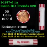 Shotgun Lincoln 1c roll, 1977-d 50 pcs Brandt 50c Wrapper.
