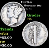1926-s Mercury Dime 10c Grades f+