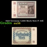1922 Germany 5,000 Mark Note P: 81E Grades Choice AU/BU Slider