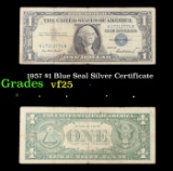 1957 $1 Blue Seal Silver Certificate Grades vf+