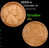 1926-s Lincoln Cent 1c Grades f+