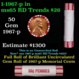 Shotgun Lincoln 1c roll, 1967-p 50 pcs Brandt 50c Wrapper.