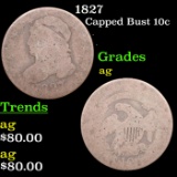 1827 Capped Bust Dime 10c Grades ag
