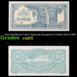 1942-1944 Malaya Under Jappanese Occupation 10 Dollar Note P: M7B Grades Select CU
