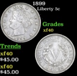 1899 Liberty Nickel 5c Grades xf