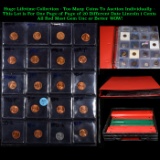 Page of 20 Different Date Lincoln 1 Cents Most Red and 1 Steel, Most Gem Unc or Better