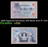 1908 Imperial Germany 100 Mark Note P: 33A Grades vf++