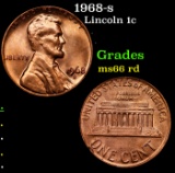 1968-s Lincoln Cent 1c Grades GEM+ Unc RD