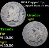 1837 Capped Lg Capped Bust Half Dime 1/2 10c Grades vg+