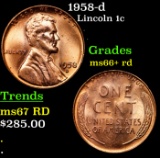 1958-d Lincoln Cent 1c Grades GEM++ RD