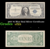 1957 $1 Blue Seal Silver Certificate Grades vf+