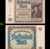 1922 Germany 5,000 Mark Note P: 81E Grades Select AU
