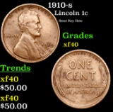 1910-s Lincoln Cent 1c Grades xf