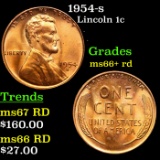 1954-s Lincoln Cent 1c Grades GEM++ RD