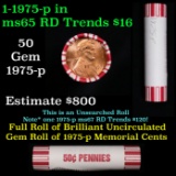 Shotgun Lincoln 1c roll, 1975-p 50 pcs Brandt 50c Wrapper.