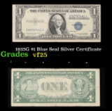 1935G $1 Blue Seal Silver Certificate Grades vf+