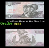 2009 Upper Korea 10 Won Note P: 59 Grades Gem CU