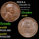 1924-s Lincoln Cent 1c Grades Choice AU/BU Slider
