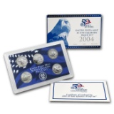 2004 United States 50 State Quarters Proof Set in Original Government Packaging, 5 Coins Inside!