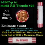 Shotgun Lincoln 1c roll, 1967-p 50 pcs Brandt 50c Wrapper.