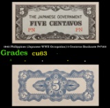 1942 Philippines (Japanese WWII Occupation) 5 Centavos Banknote P#?103 Grades Select CU